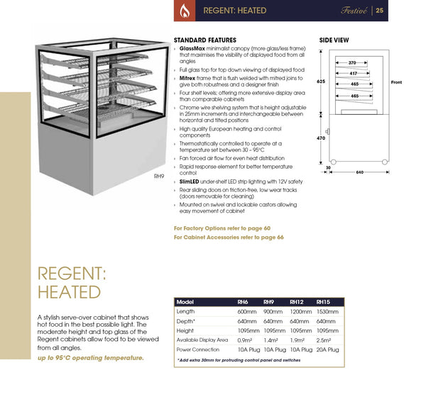 Festive Regent RH9 - Heated Display Cabinet