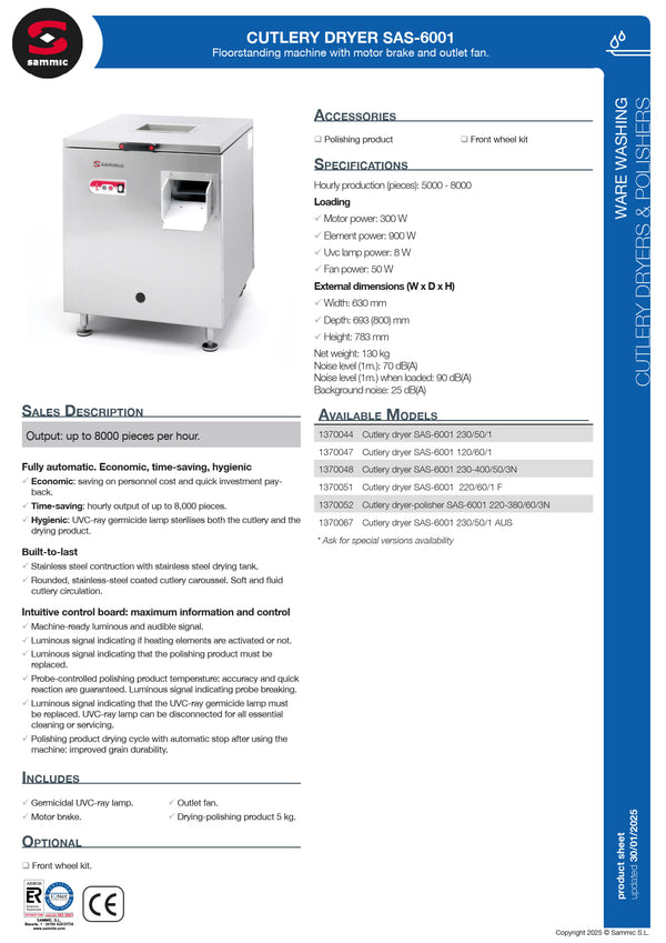 Sammic SAS-6001 - Cutlery Polisher