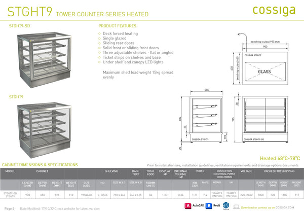 Cossiga STGHT9-SD - Hot Food Display