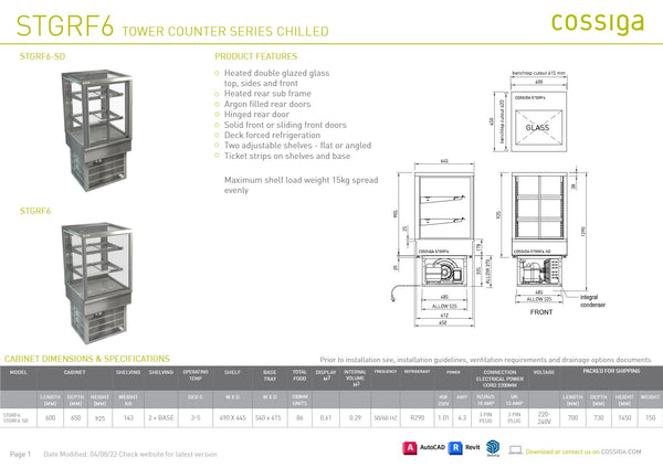 Cossiga STGRF6-SD - Hot Food Display