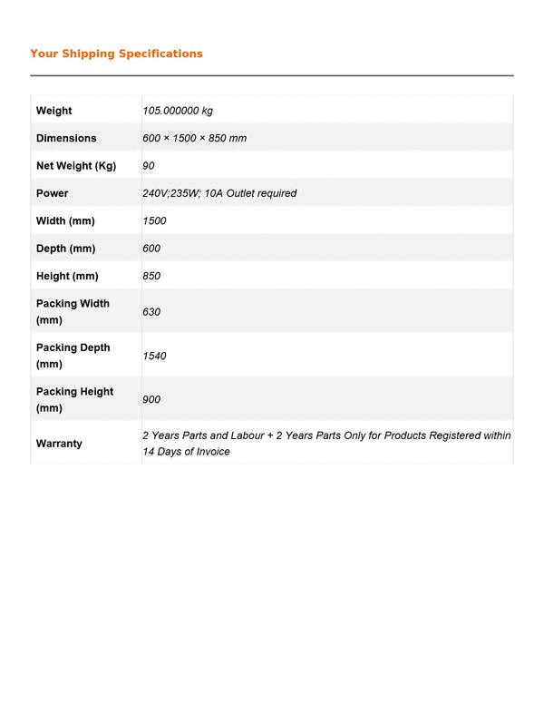 Thermaster TS1500TN - Work Bench Fridge