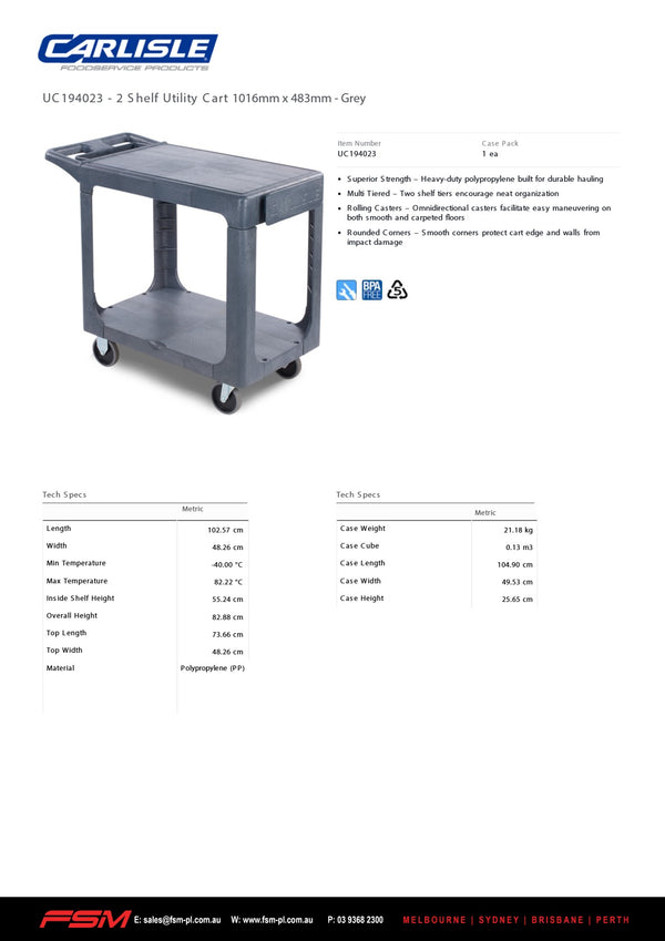 Carlisle UC194023 - Utility Cart