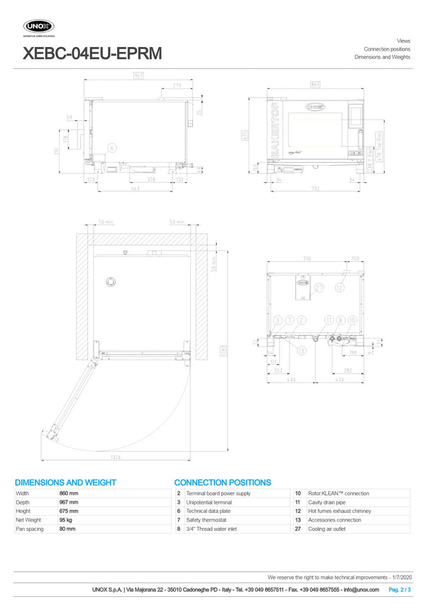 Unox Bakertop XEBC-04EU-EPRM - Combi Oven
