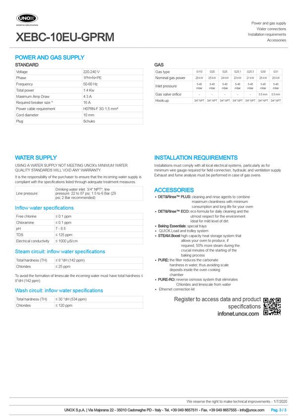 Unox Bakertop Gas XEBC-10EU-GPRM - Combi Oven