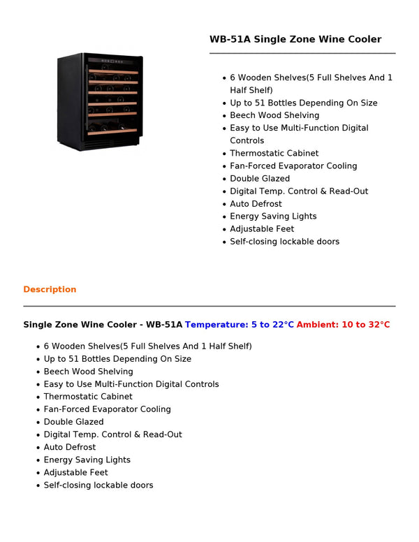 Thermaster WB-51A - Wine Cooler