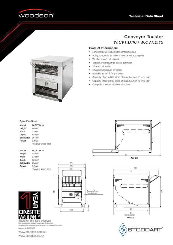 Woodson W.CVT.D.15 - Conveyor Toaster