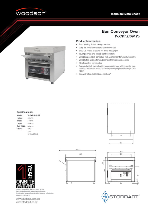Woodson W.CVT.BUN.25 - Conveyor Toaster