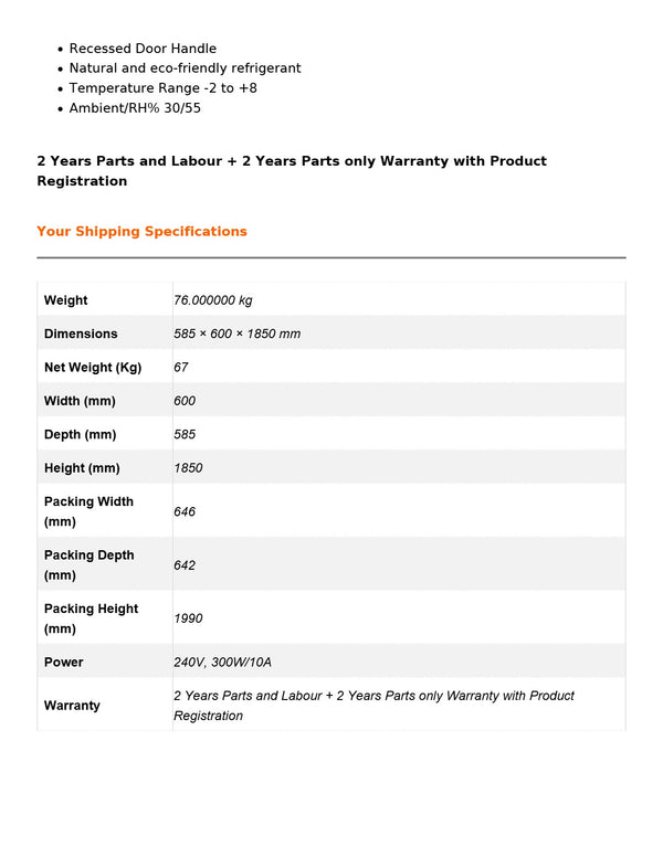 FED-X XR400SS - Upright Fridge