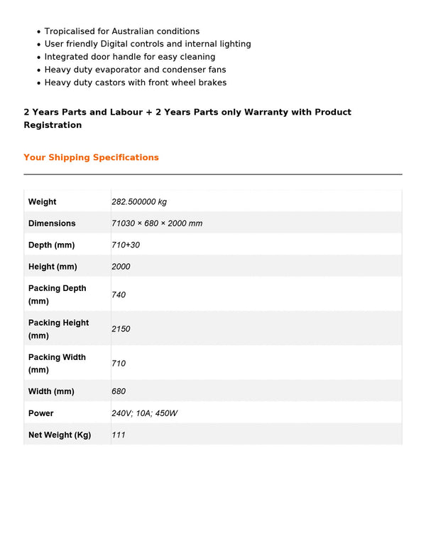 FED-X XURF400SFV - Upright Freezer