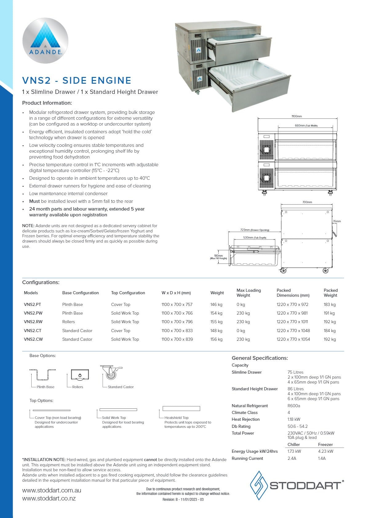Thumbnail - Adande VNS2.CT - Dual Temperature Drawers