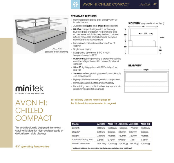 Festive Avon ACCH12/AB - Compact Chilled Display