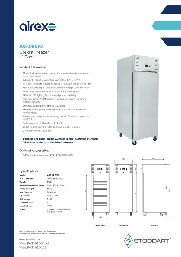 Airex AXF.URGN.1 - Upright Freezer
