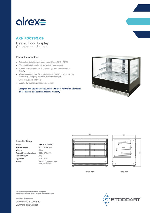 Airex AXH.FDCTSQ.09 - Heated Display