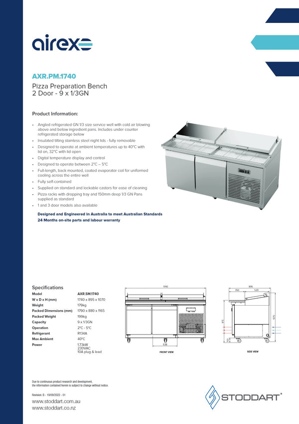 Airex AXR.PM.1740 - Pizza Prep Fridge