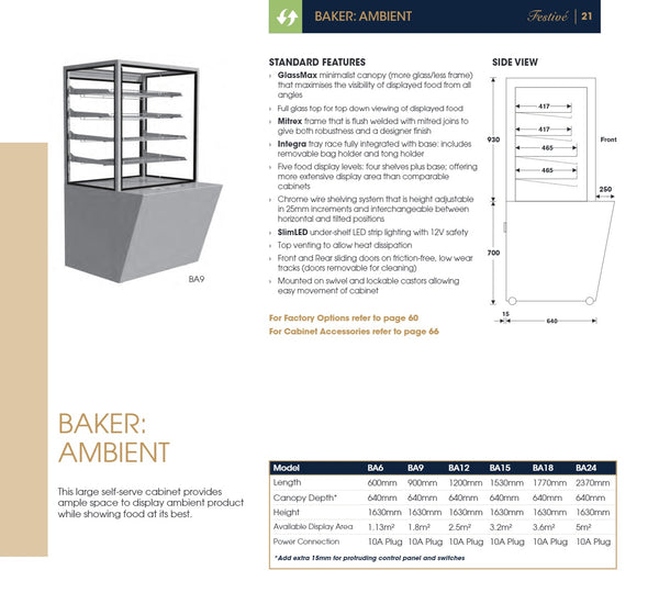Festive Baker BA15 - Ambient Display Cabinet