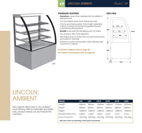 Festive Lincoln LA9 - Ambient Display Cabinet