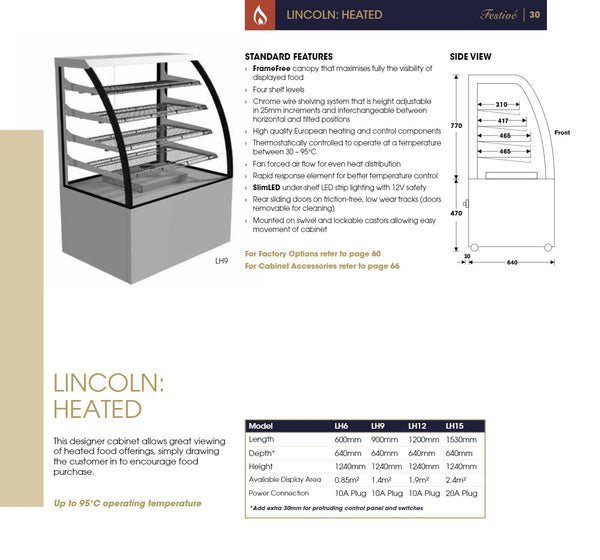 Festive Lincoln LH9 - Heated Display Cabinet
