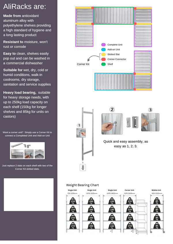 AliRacks CSA1075-4-20 - Shelving Add-On Unit