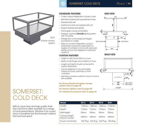 Festive Somerset SD12 - Cold Deck Cabinet