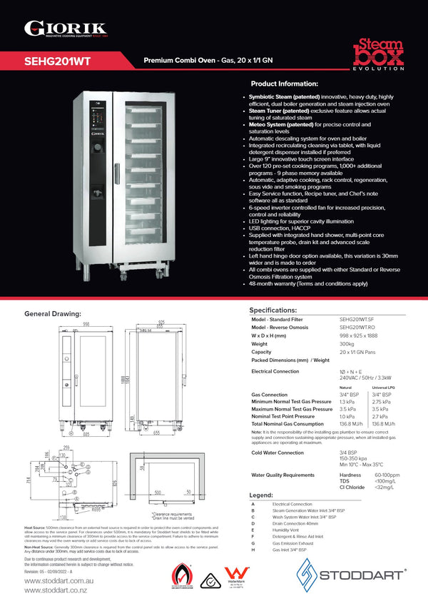 Giorik Steambox Evolution SEHG201WT.RO - Combi Oven
