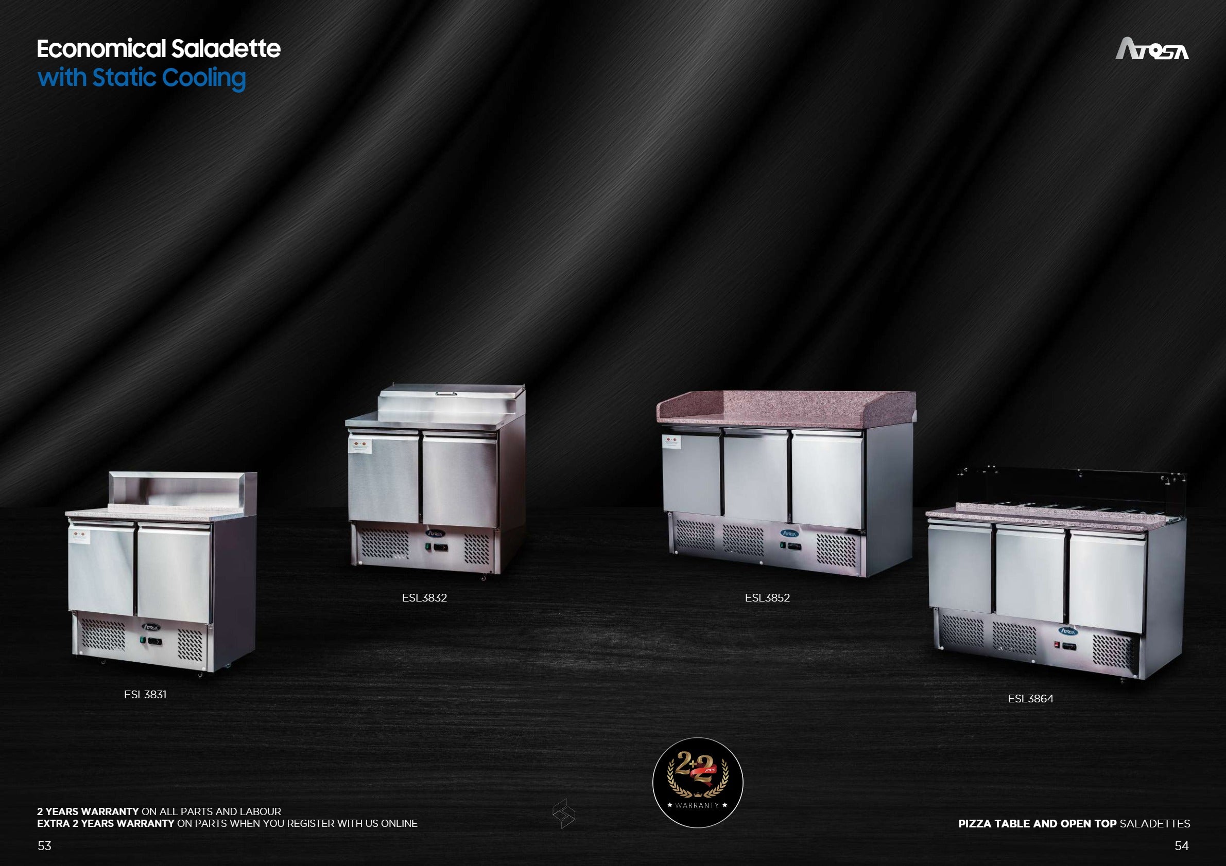 Atosa ESL3864 - Pizza Prep Fridge