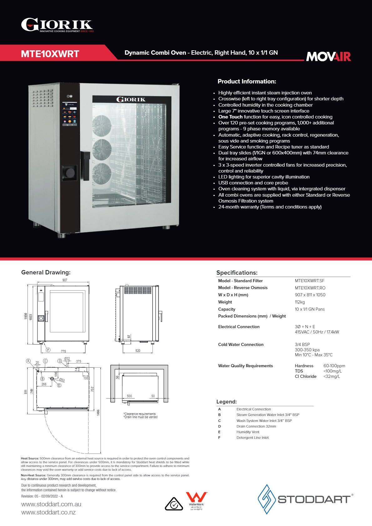 Giorik Movair MTE10XWRT.RO - Combi Oven