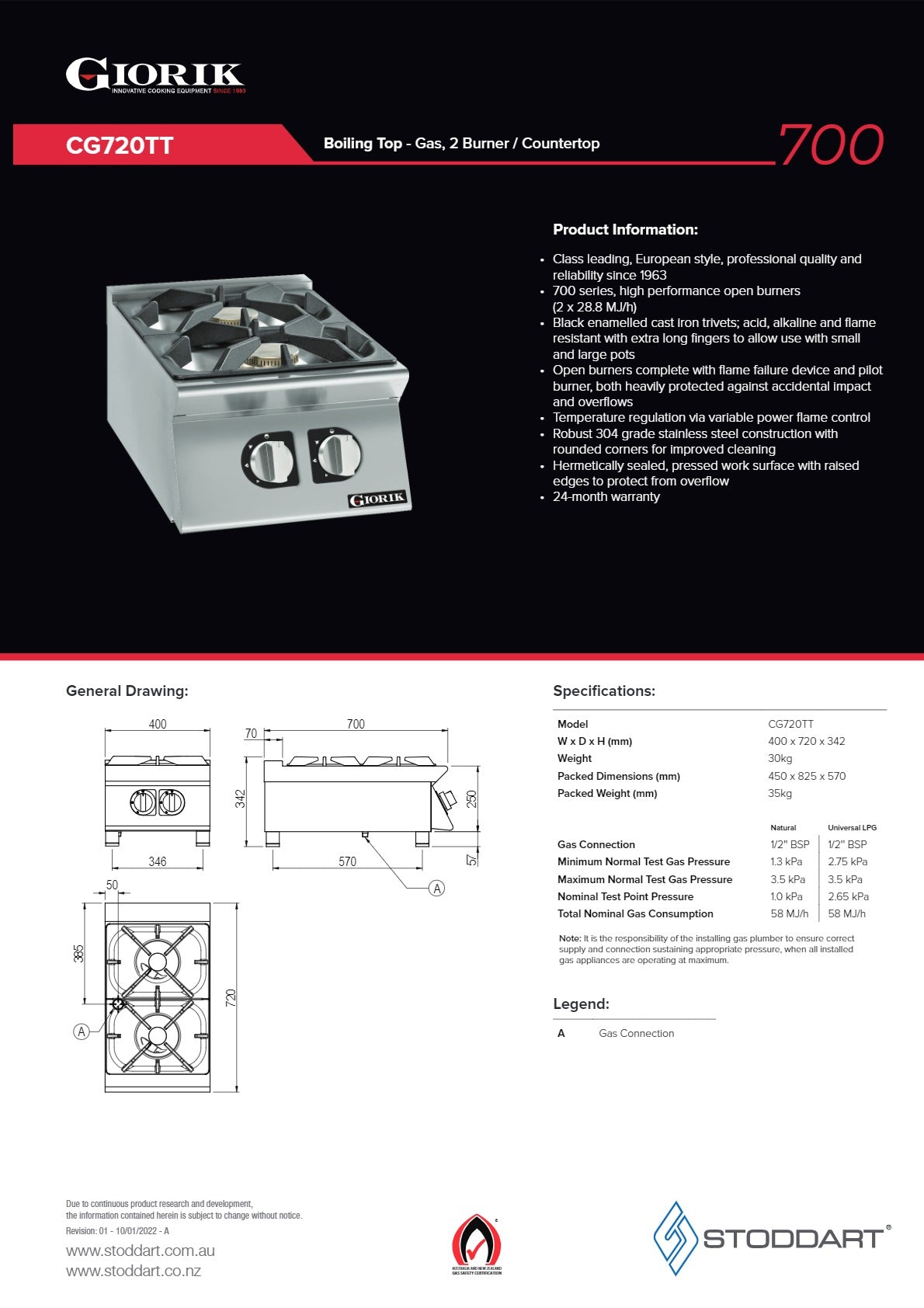 Giorik 700 Series CG720TT - Cook Top
