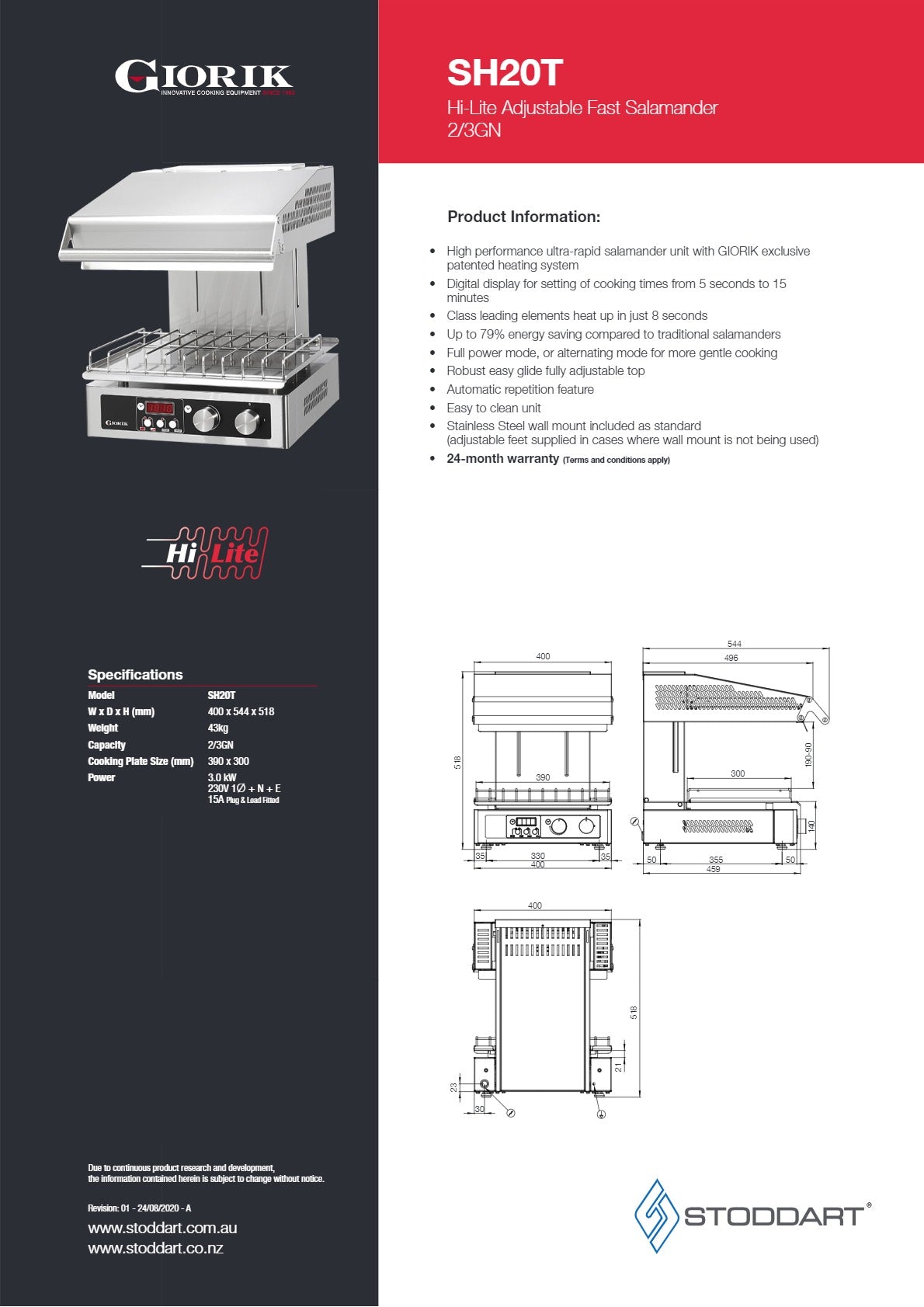 Giorik SH20T - Salamander Grill