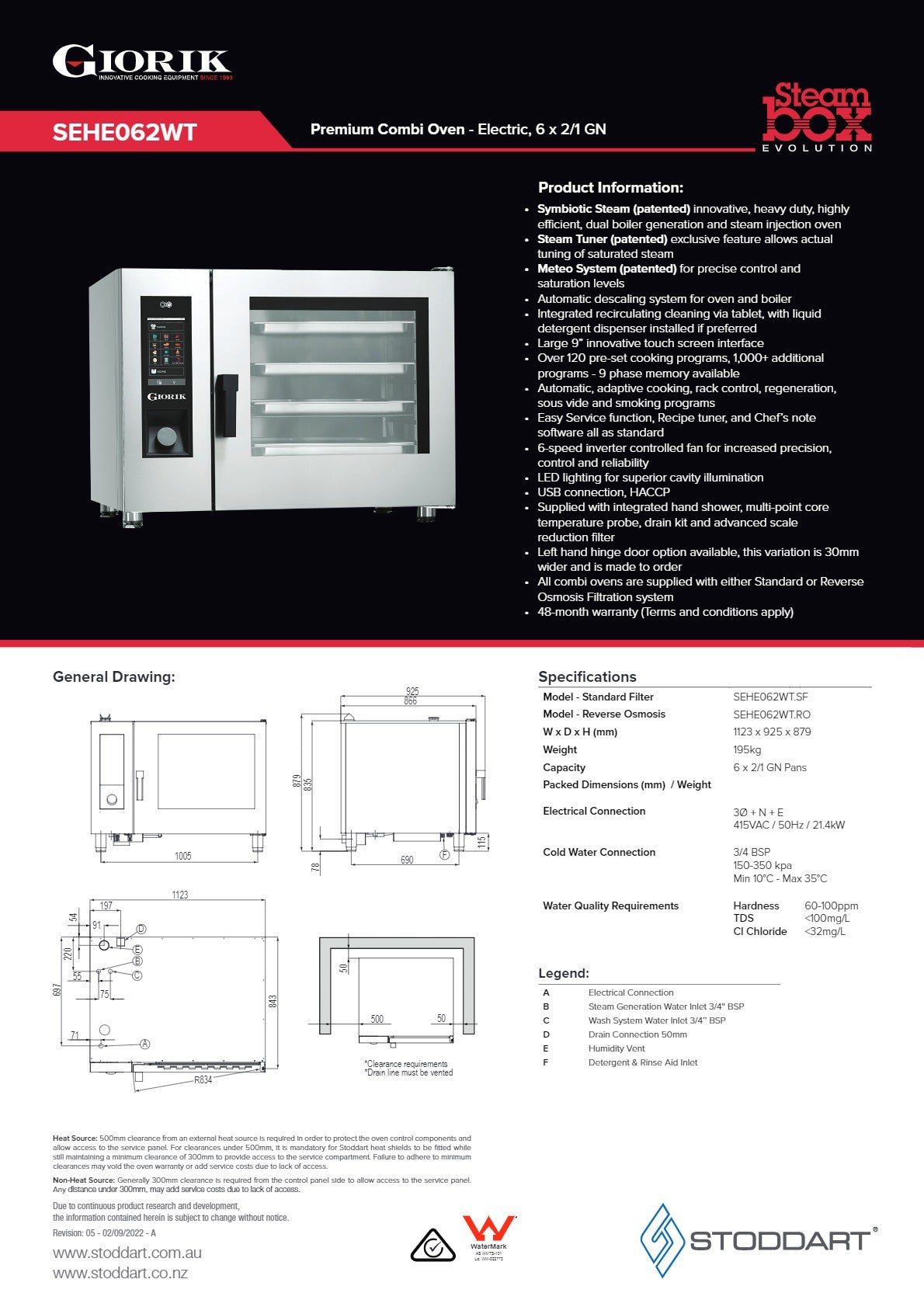 Giorik Steambox Evolution SEHE062WT.SF - Combi Oven
