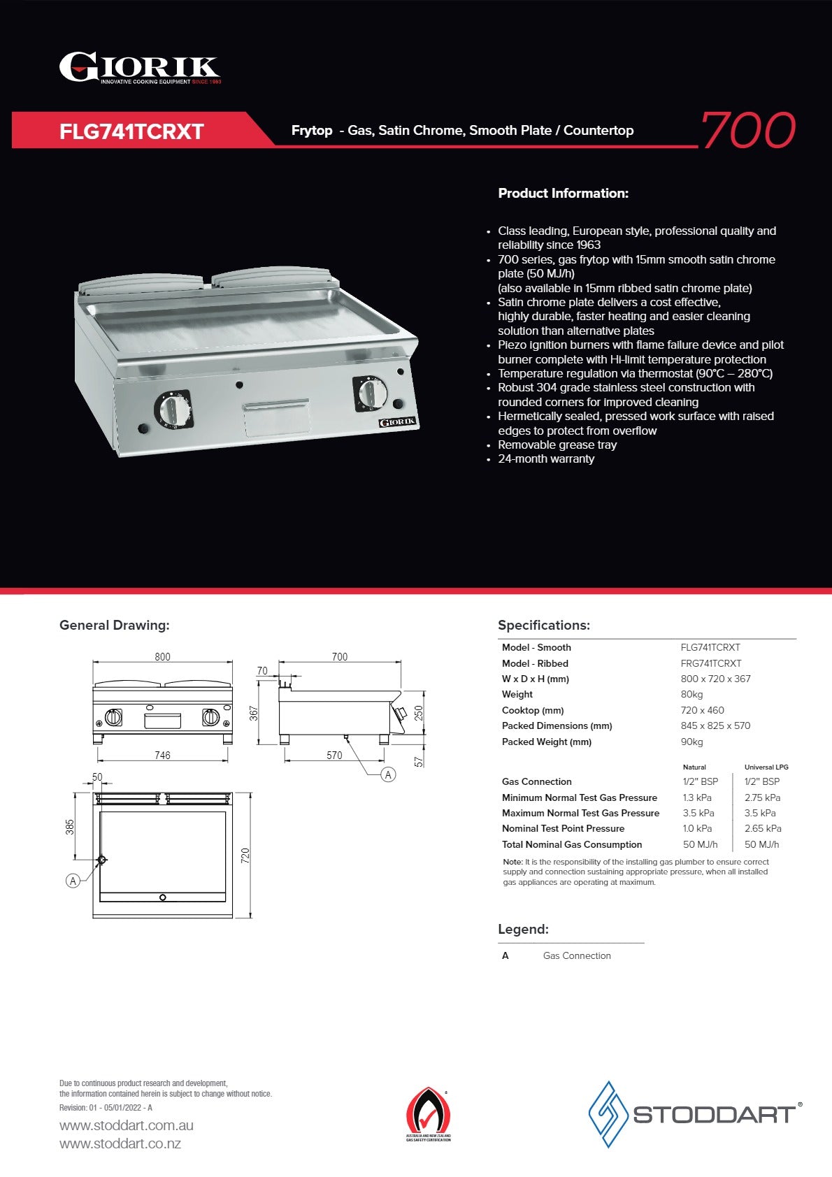 Giorik FLG741TCRXT - Griddle