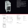 Giorik 700 Series TE720GT - Cook Top With Open Base