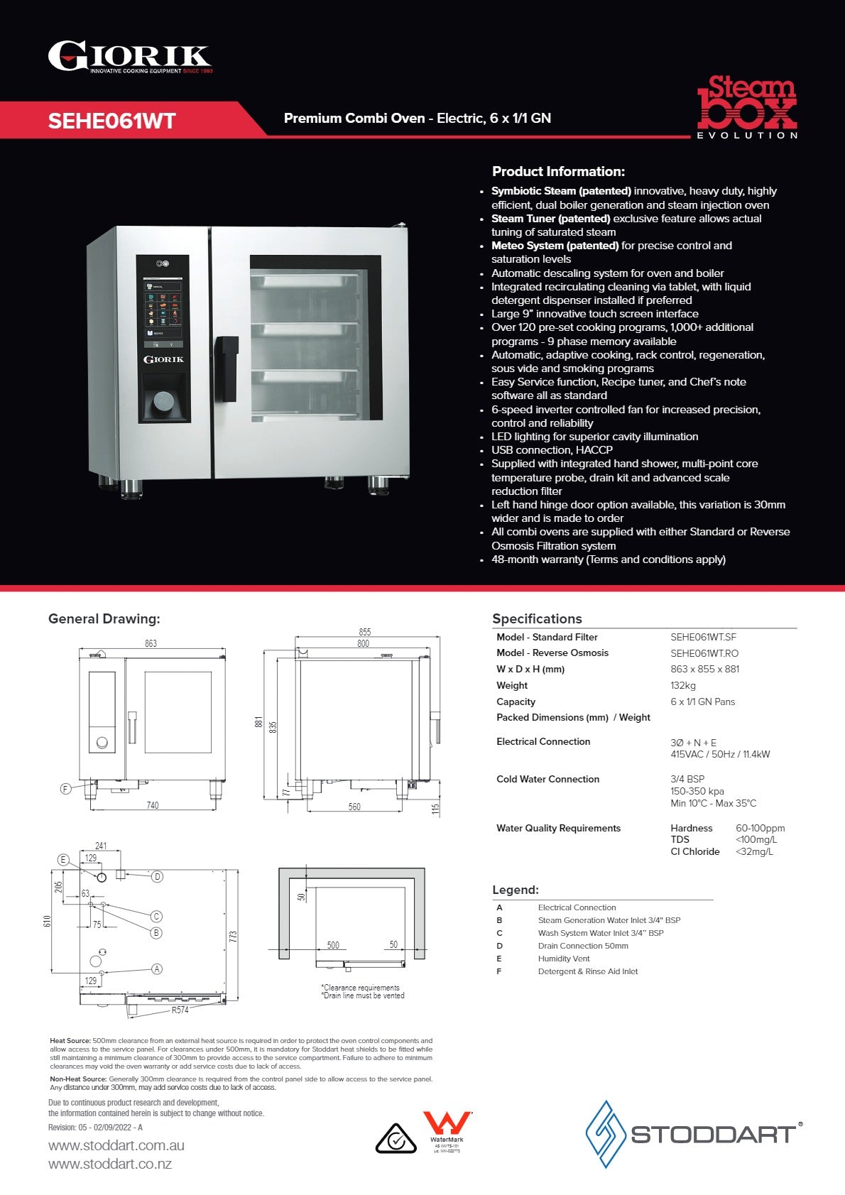 Giorik Steambox Evolution SEHE061WT.RO.H - Combi Oven