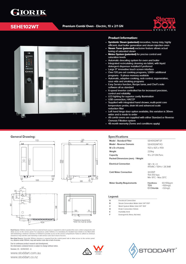 Giorik Steambox Evolution SEHE102WT.RO - Combi Oven