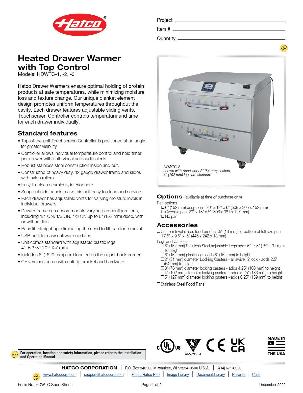 Thumbnail - Hatco HDWTC-2 - Drawer Warmer