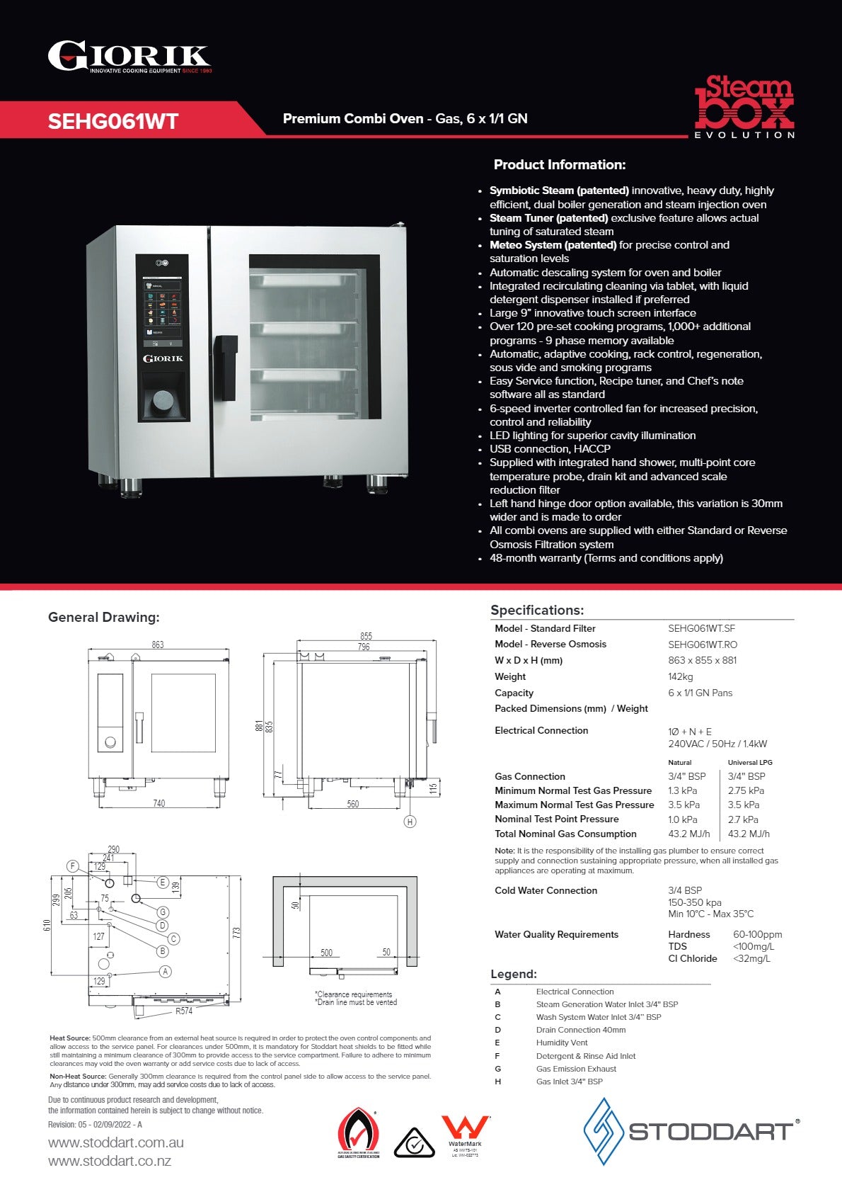 Giorik Steambox Evolution SEHG061WT.SF - Combi Oven