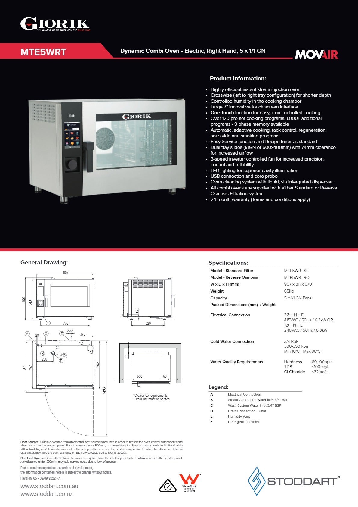 Giorik Movair MTE5WRT.SF - Combi Oven