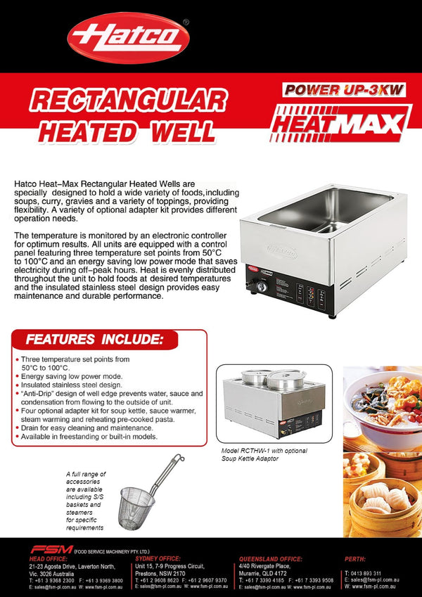 Hatco Heat-Max RCTHW-1E - Pasta Cooker