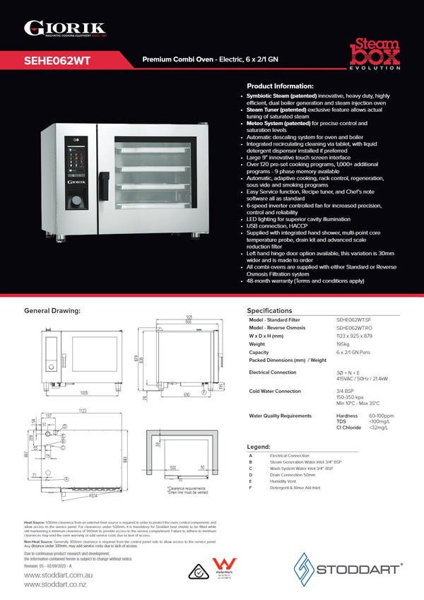 Giorik Steambox Evolution SEHE062WT.RO - Combi Oven