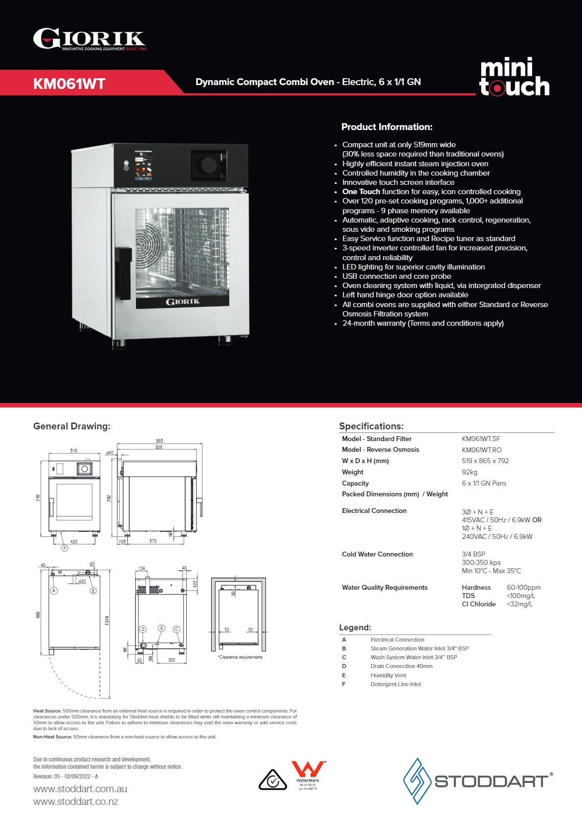 Giorik Mini-Touch KM061WT.SF.H - Combi Oven