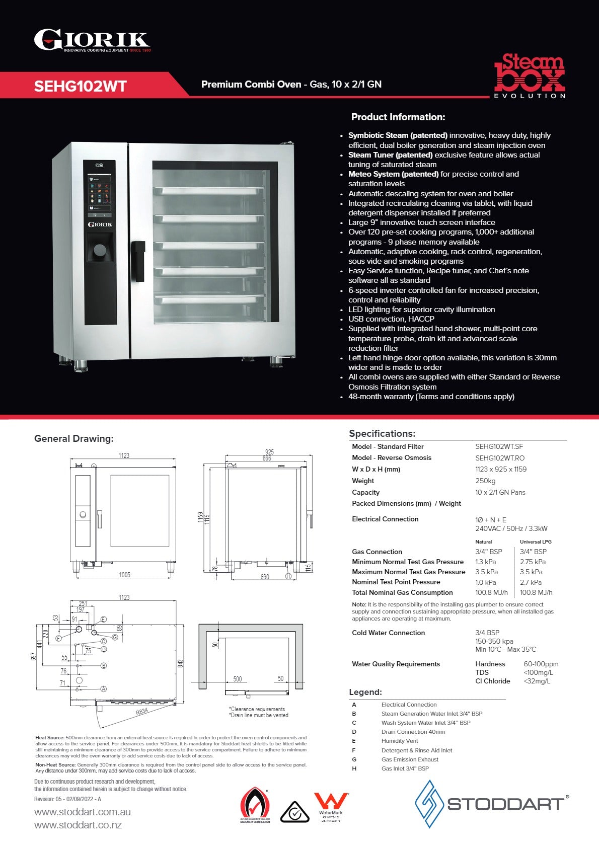 Giorik Steambox Evolution SEHG102WT.SF - Combi Oven