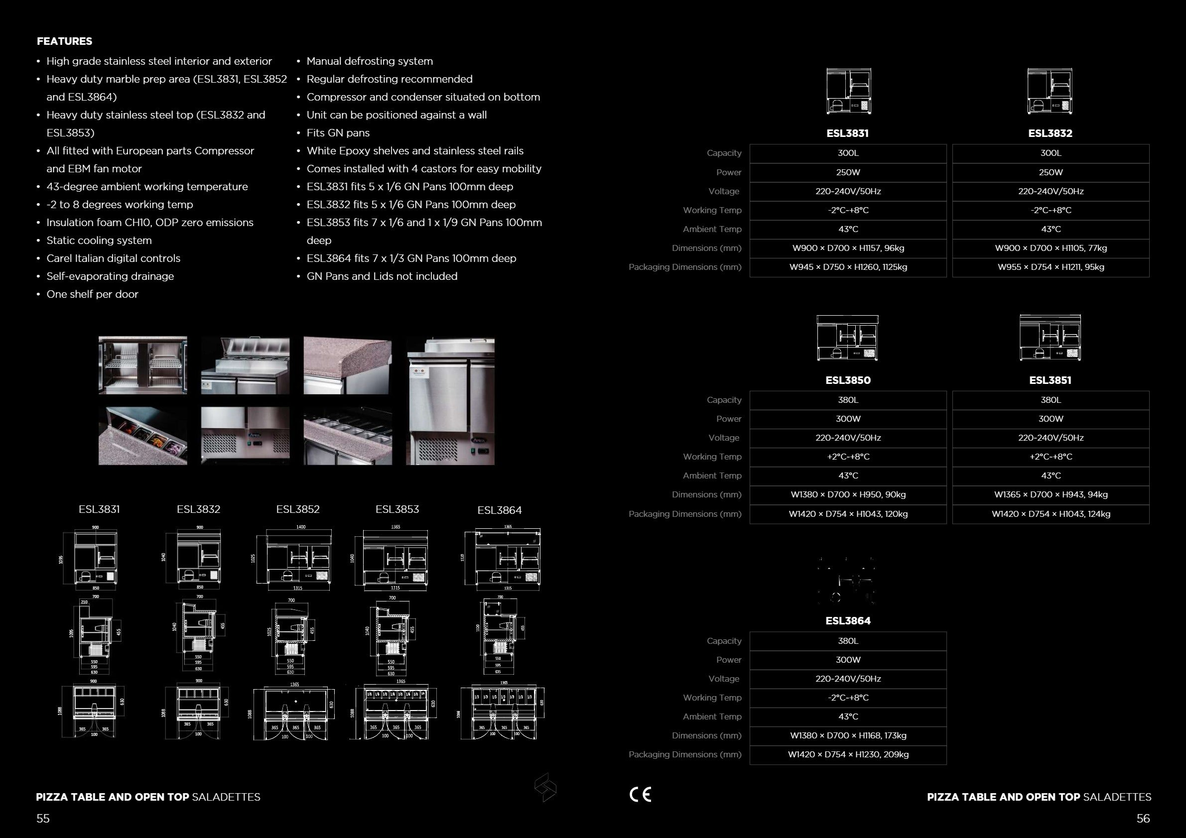 Atosa ESL3864 - Pizza Prep Fridge
