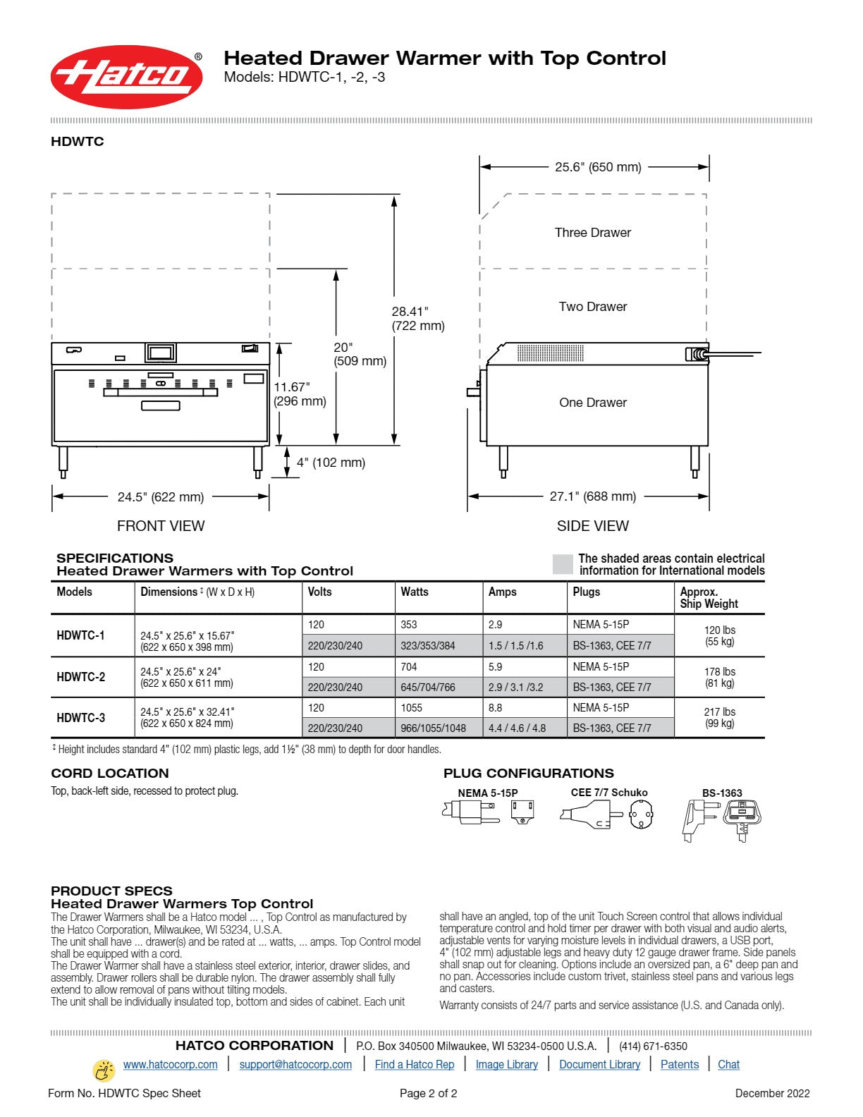 Thumbnail - Hatco HDWTC-2 - Drawer Warmer