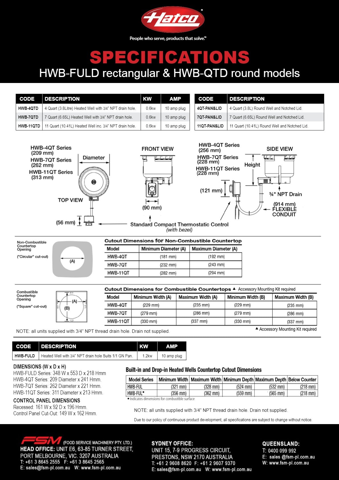 Thumbnail - Hatco HWB-7QTD - Built-In Heated Well