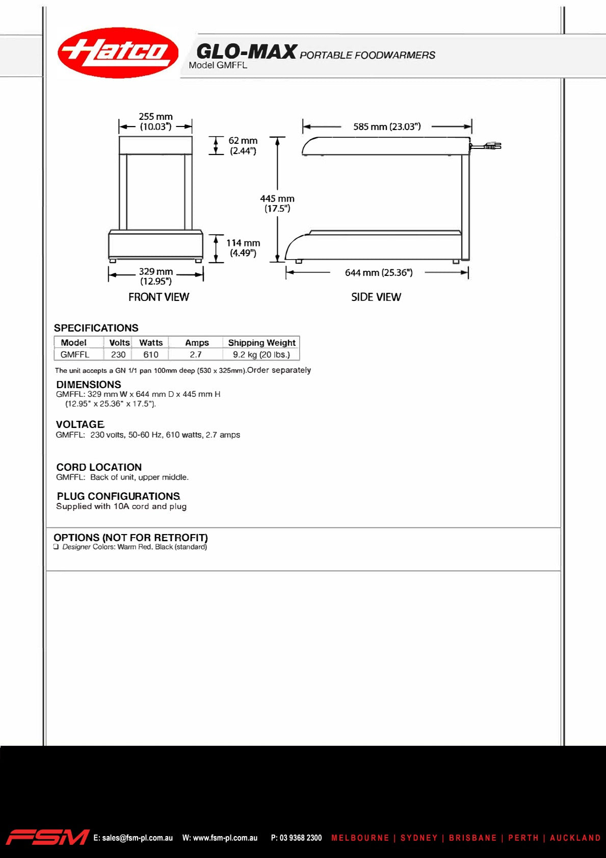 Hatco Glo-Ray GMFFL - Food Warmer/Chip Dump