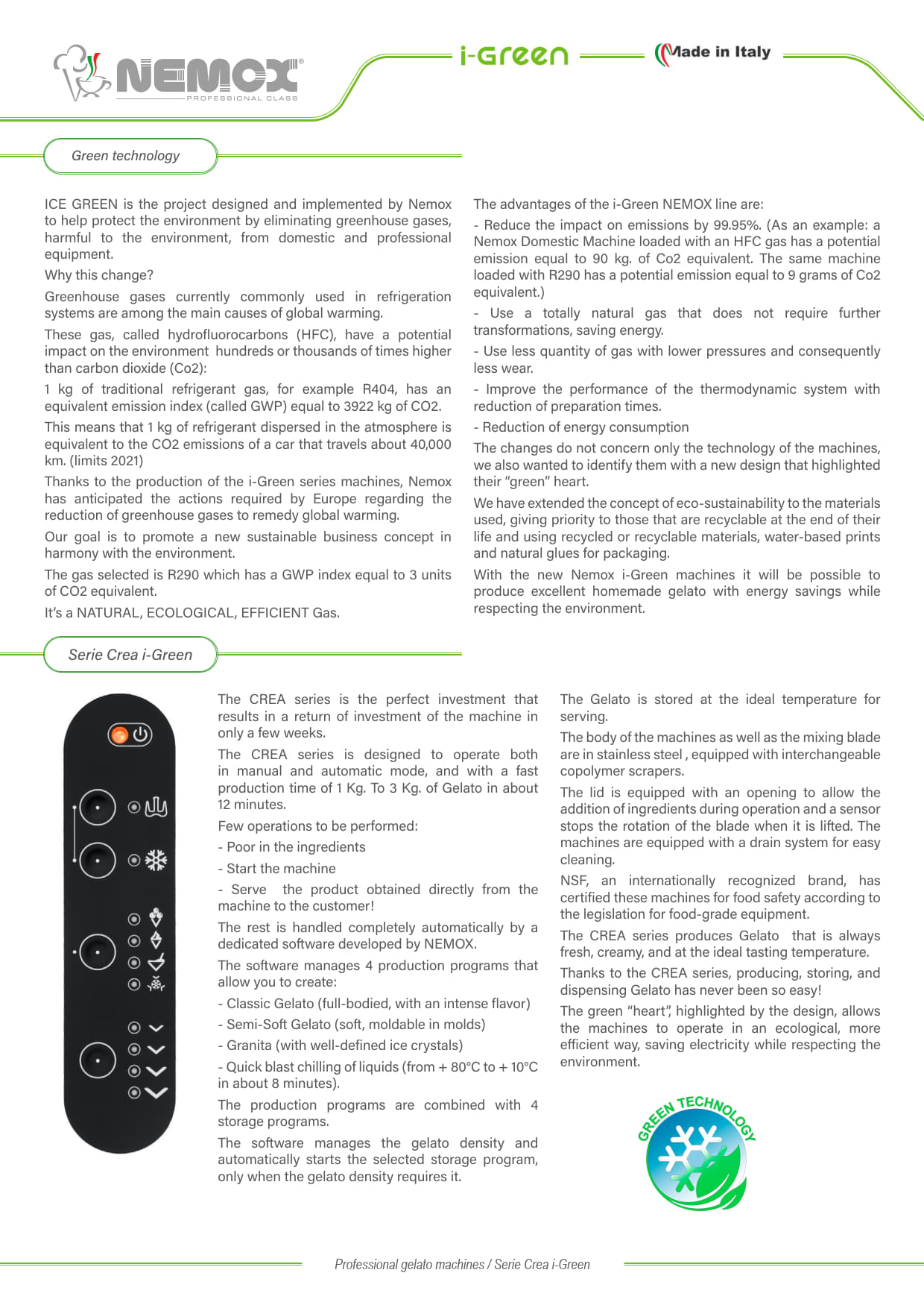 Sammic 5K Crea I-Green - Ice Cream Machine