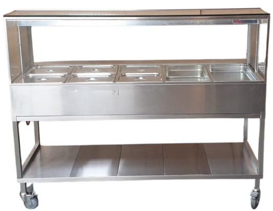 Woodson W.HFSQ25 A Bain Marie 2 rows, 5 bays w/ trolley