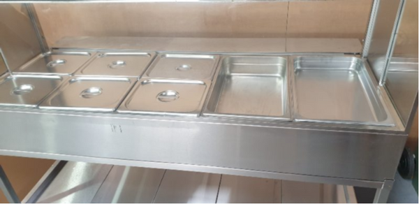 Woodson W.HFSQ25 A Bain Marie 2 rows, 5 bays w/ trolley