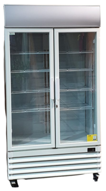 FED LG-1000GE 2 Door Glass Upright Fridge