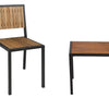 Bolero Steel & Acacia Side Chairs (x4 Chairs)