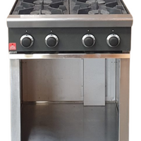Cobra C6DF Four Burner Gas Cooktop on Cabinet Base